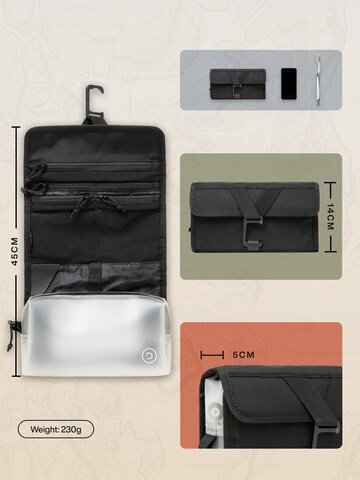 Trousses de toilette 'Faltbare Kulturtasche für Damen & Herren – Kulturbeutel zum Aufhängen, Flache Waschtasche & Kosmetiktasche klein, Duschtasche Camping mit 1 Liter Beutel Flugzeug Handgepäck' TRAVEL DUDE en noir