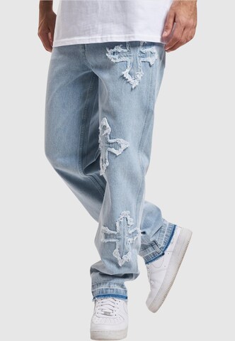 Karl Kani Flared Jeans in Blauw: voorkant