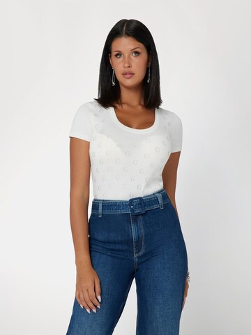 GUESS Shirt 'Strass' in Weiß: Vorderseite
