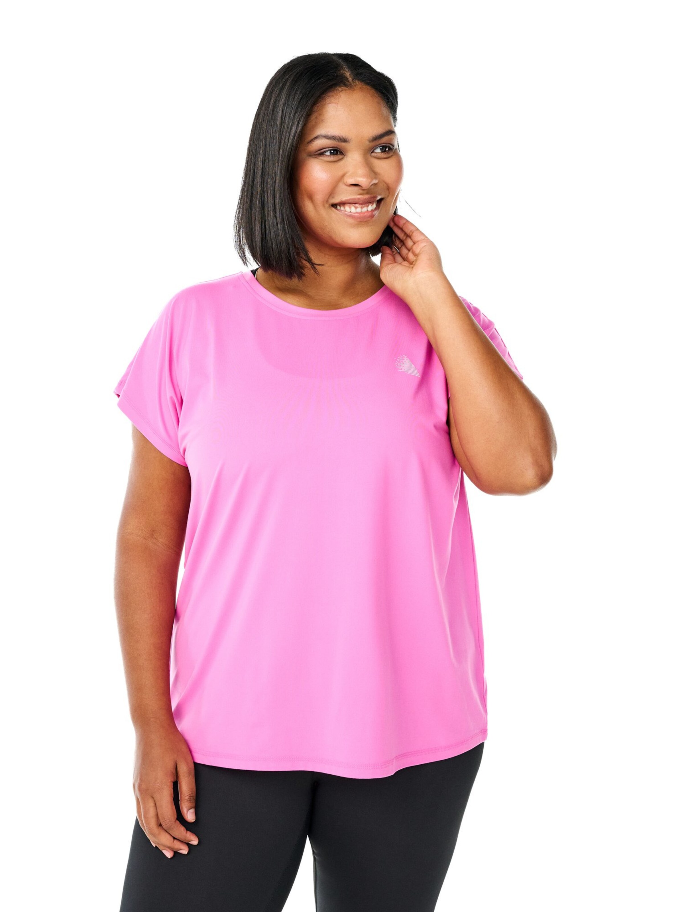 Active by Zizzi T-shirt 'ABASIC' in Pink: Vorderseite