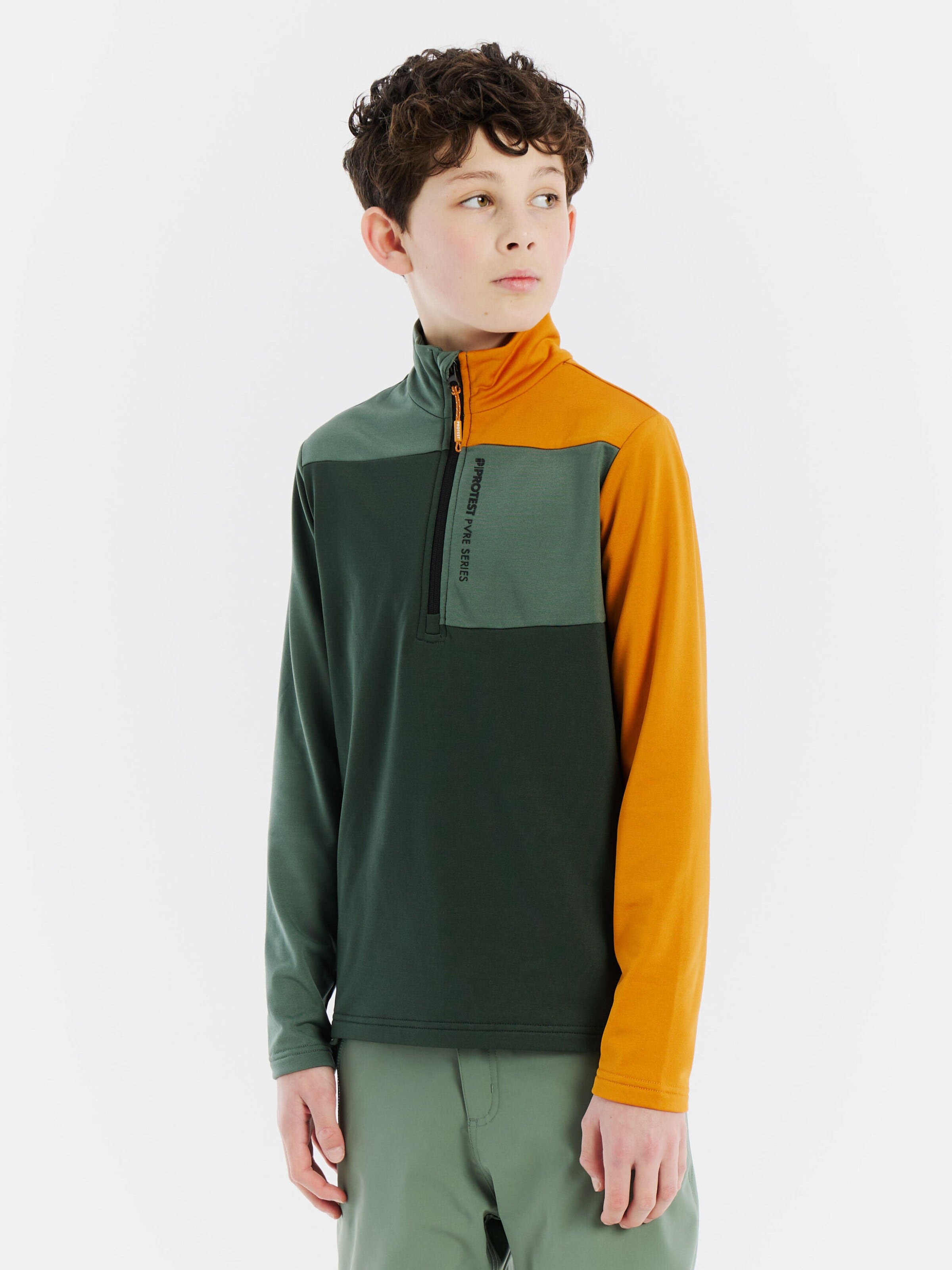 PROTEST Sportief sweatshirt 'PRTMarno JR' in Groen: voorkant