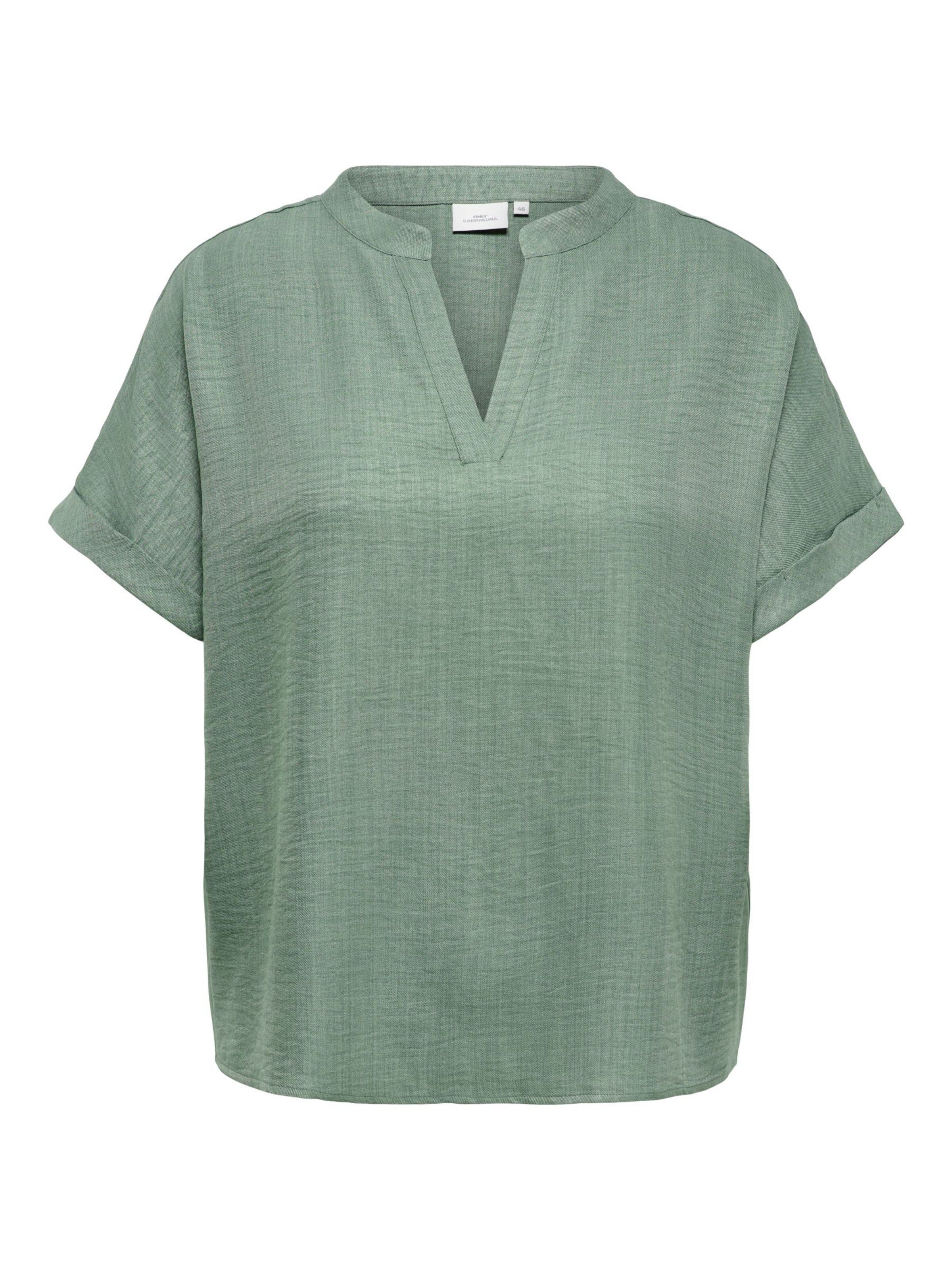 ONLY Carmakoma Bluse 'BAY' in Grün: Vorderseite