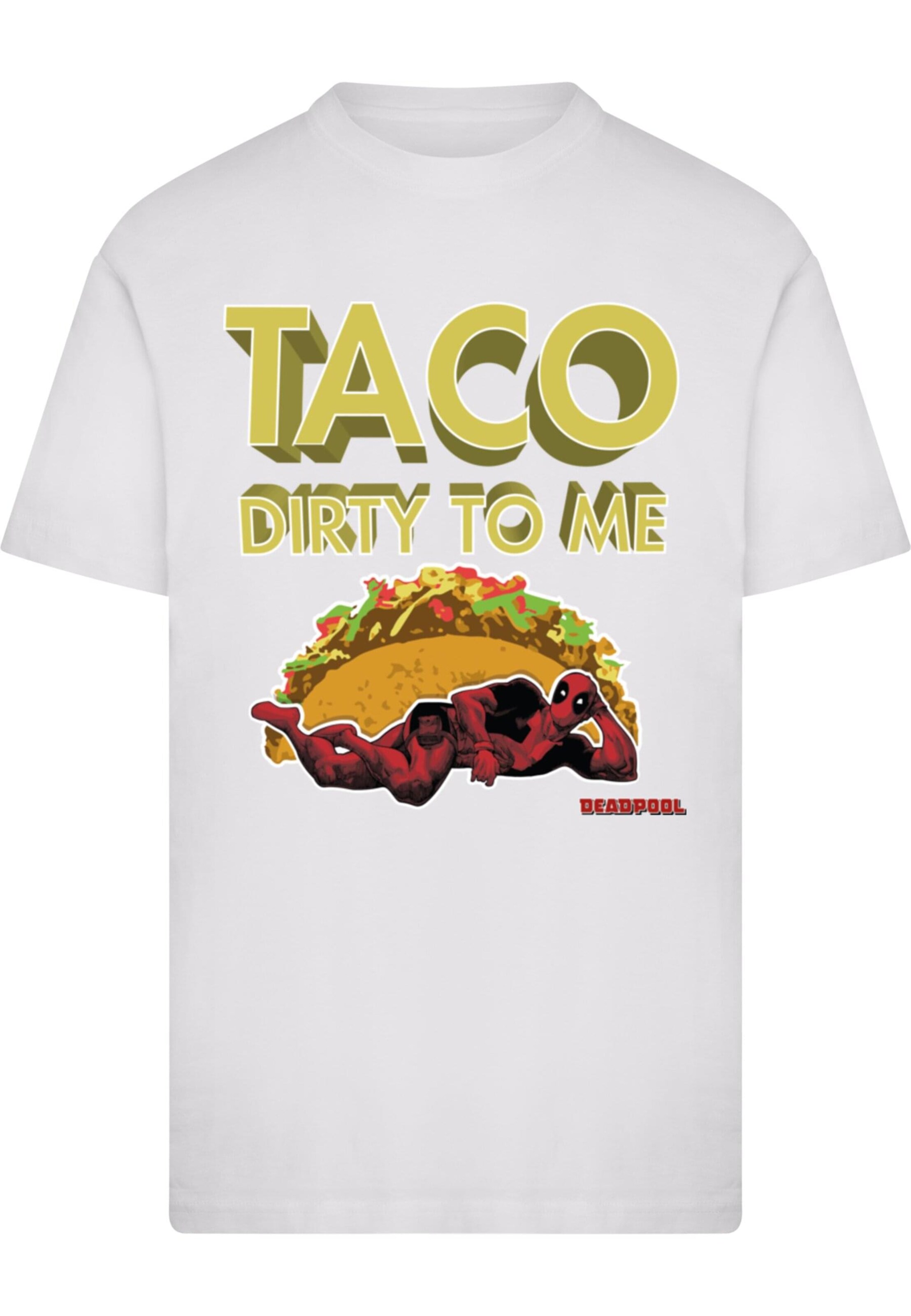 Merchcode - Camiseta 'Deadpool Taco' en blanco: frente