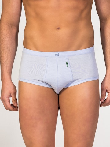 zd ZERO DEFECTS Panty 'Senior Fly Front Brief' in Blue: front
