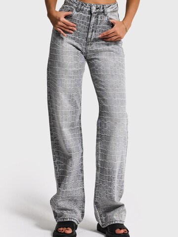 IT'S BASIC Regular Jeans 'Straight Mid Rise Jeans' in Grijs