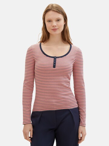 T-shirt TOM TAILOR DENIM en rose : devant