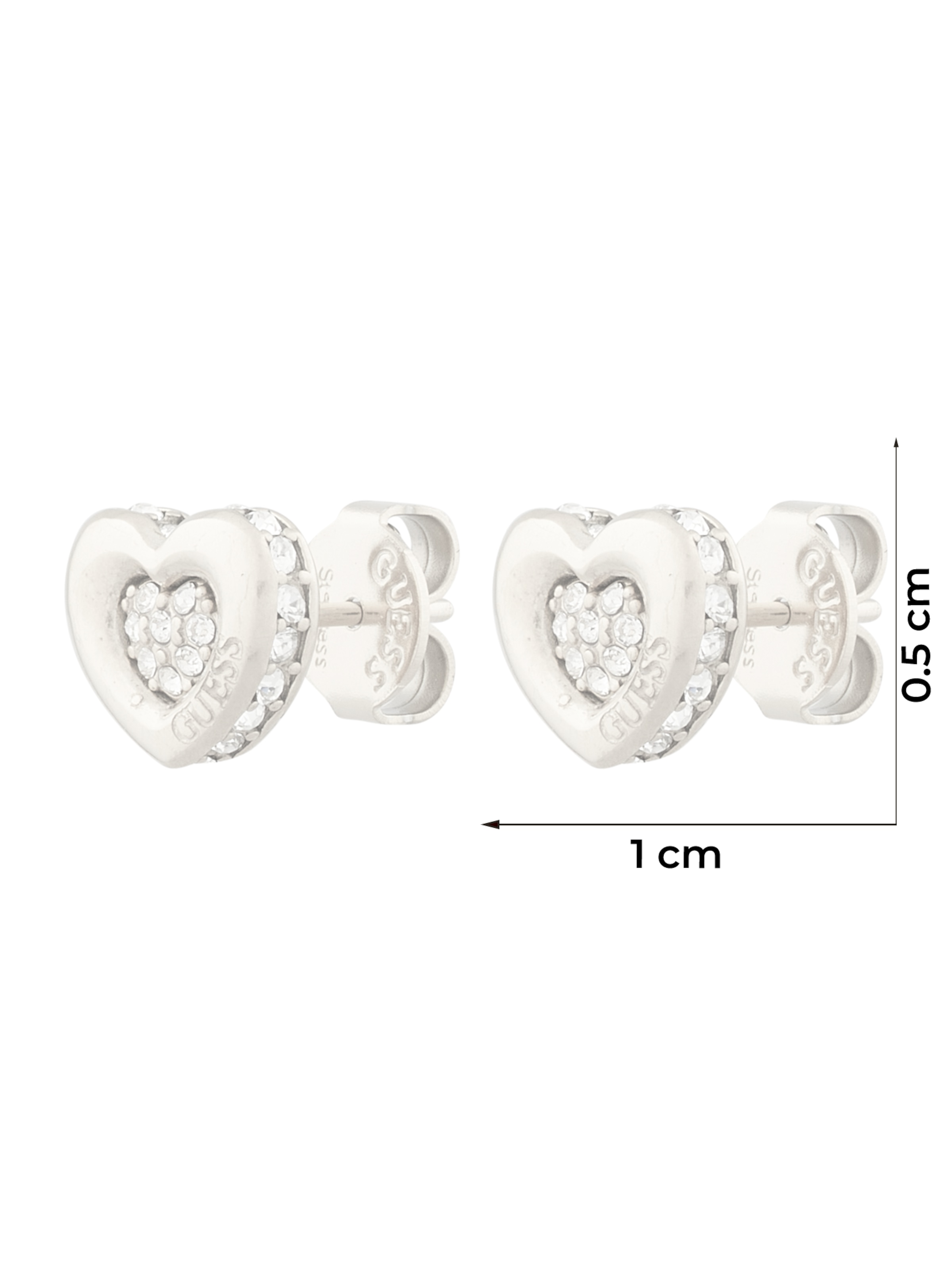 GUESS - Brincos 'L.O.V.E.' em prata