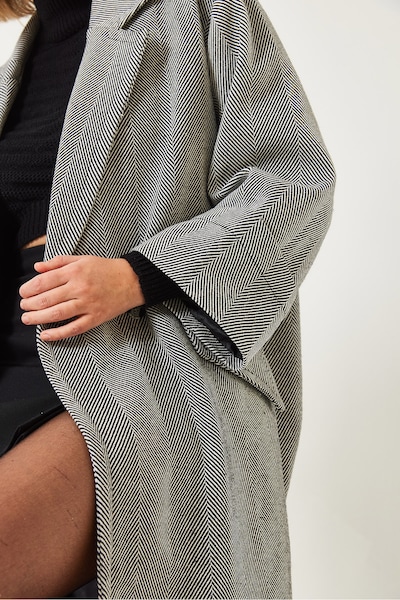 Bianco Lucci Mantel in XS-XL in schwarz / weiß, Produktansicht