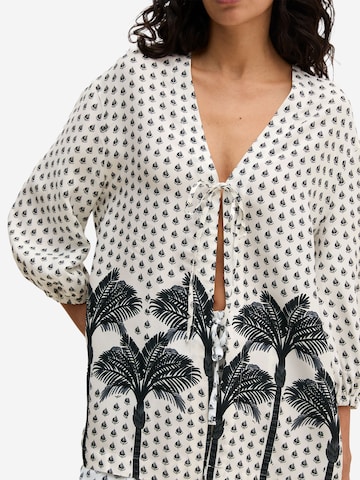 Marc O'Polo Strandshirt ' Palm Border Geo ' in Beige