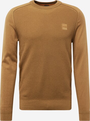 BOSS Sweater 'Kesom' in Brown: front