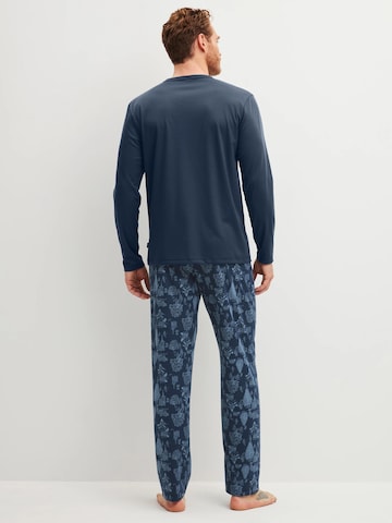 CALIDA Long Pajamas 'Relax Streamline' in Blue