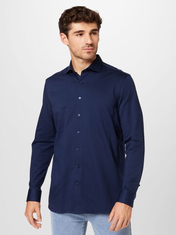 OLYMP - Ajuste regular Camisa en azul: frente