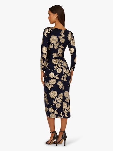 Adrianna Papell Cocktail dress 'Floral Metallic Knit Midi Dress' in Blue