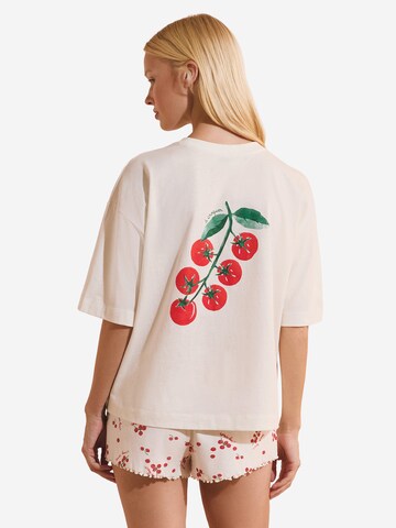 ETAM Schlafshirt 'Tomate' in Weiß