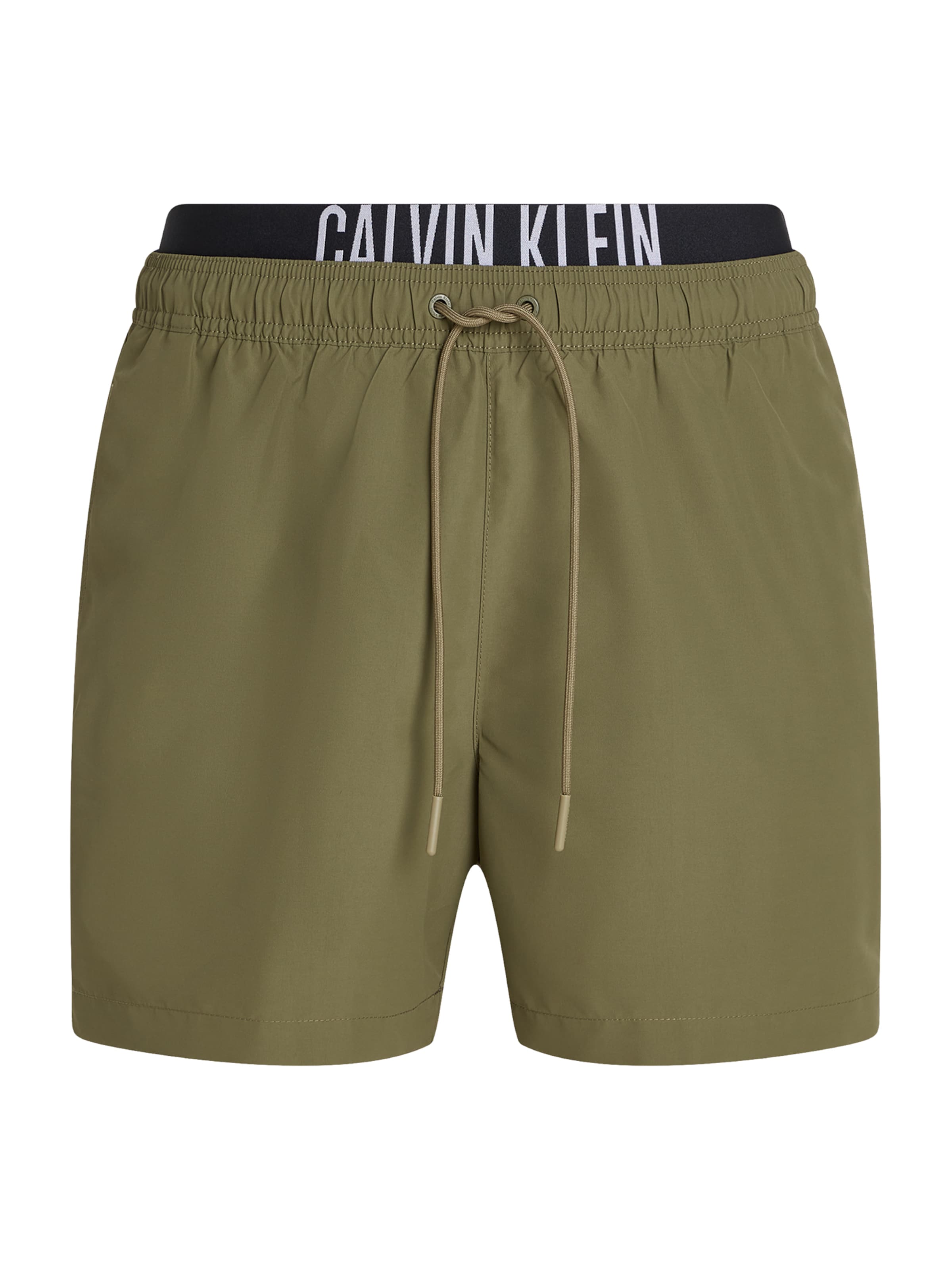 Calvin Klein Swimwear Badeshorts 'Intense Power' i oliven / sort / offwhite, Produktvisning
