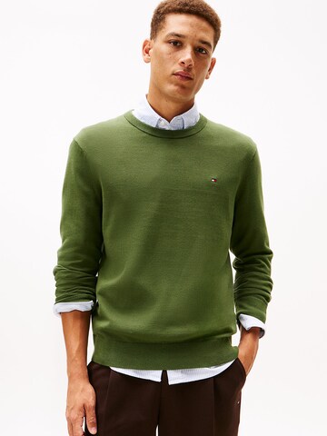 TOMMY HILFIGER Pullover 'Essential' in Grün: Vorderseite