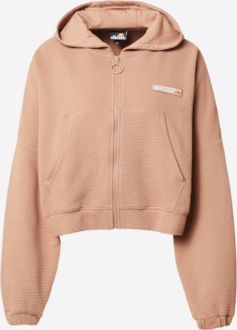 ELLESSE Zip-Up Hoodie in Brown: front