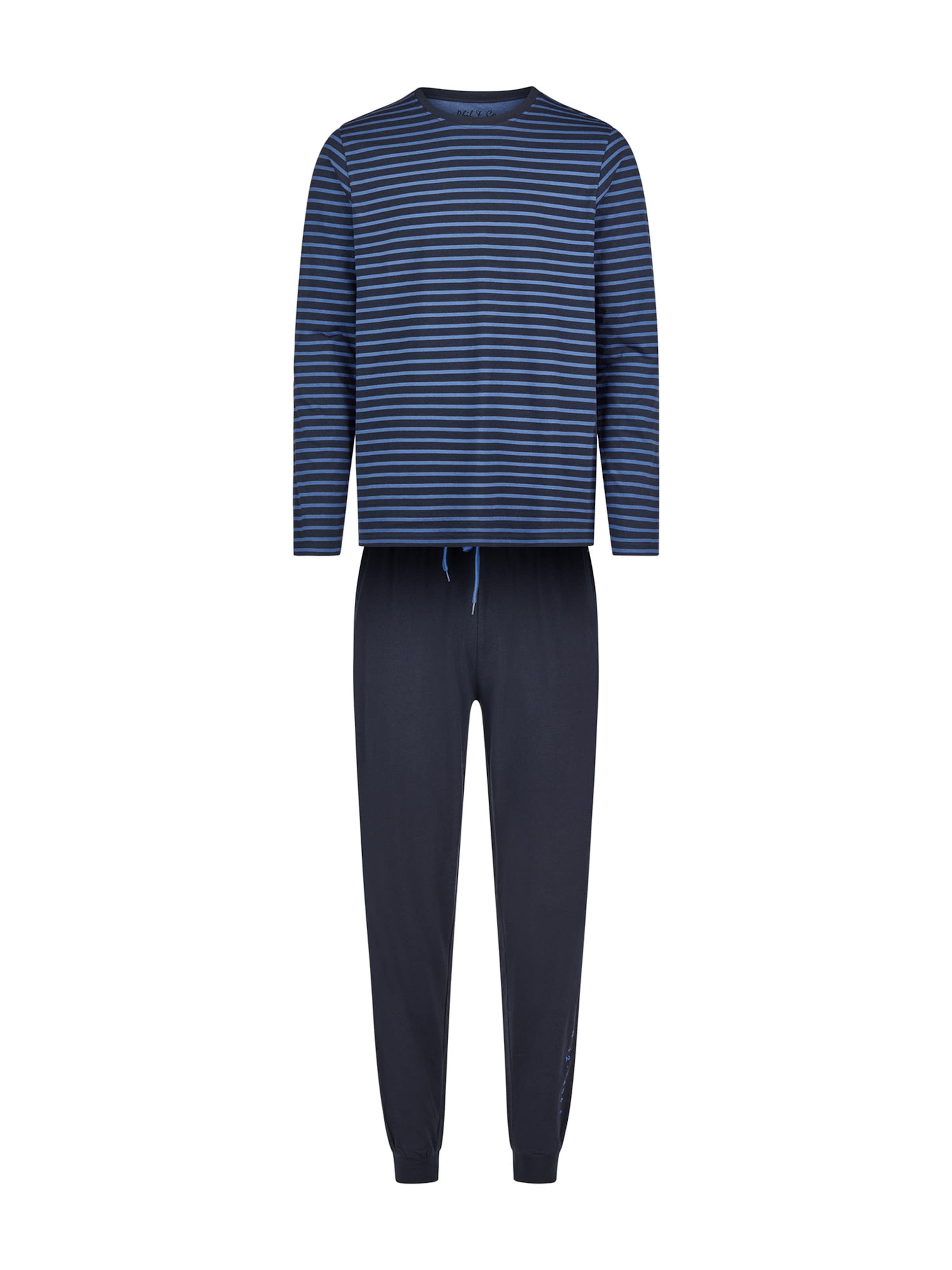 Pyjama long ' Cozy Classic ' Phil & Co. Berlin en bleu : devant