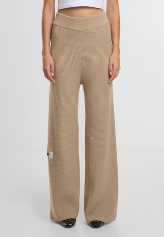 Wide Leg Pantalon Another Cotton Lab en beige : devant