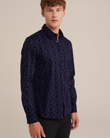 WE Fashion Slim Fit Forretningsskjorte i blå