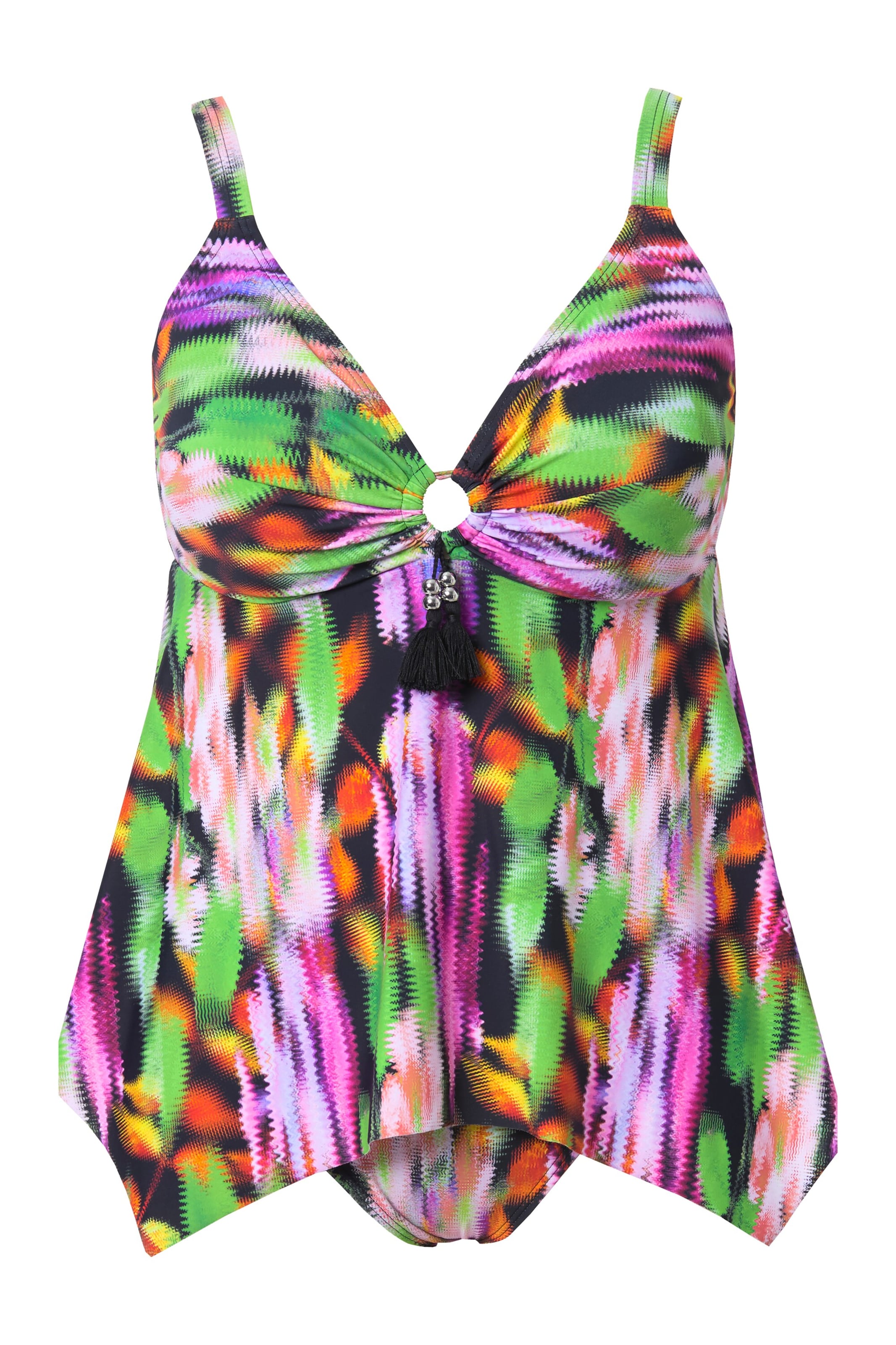 Ulla Popken Triangel Tankini in Gemengde kleuren: voorkant