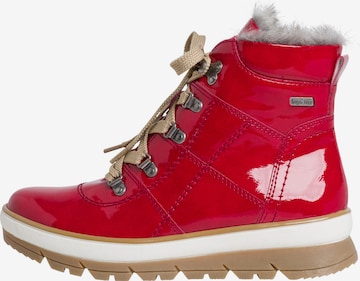 JANA Lace-Up Ankle Boots in Red