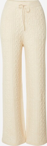 EDITED Wide Leg Housut 'Myriam' värissä beige: edessä