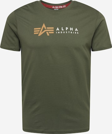 T-Shirt ALPHA INDUSTRIES en vert : devant