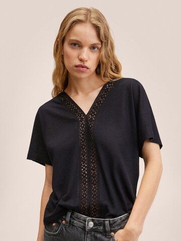 MANGO Shirts 'BOHO' i sort: forside