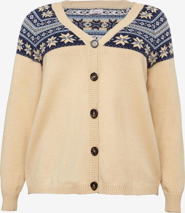 SHEEGO Knit Cardigan in Beige: front