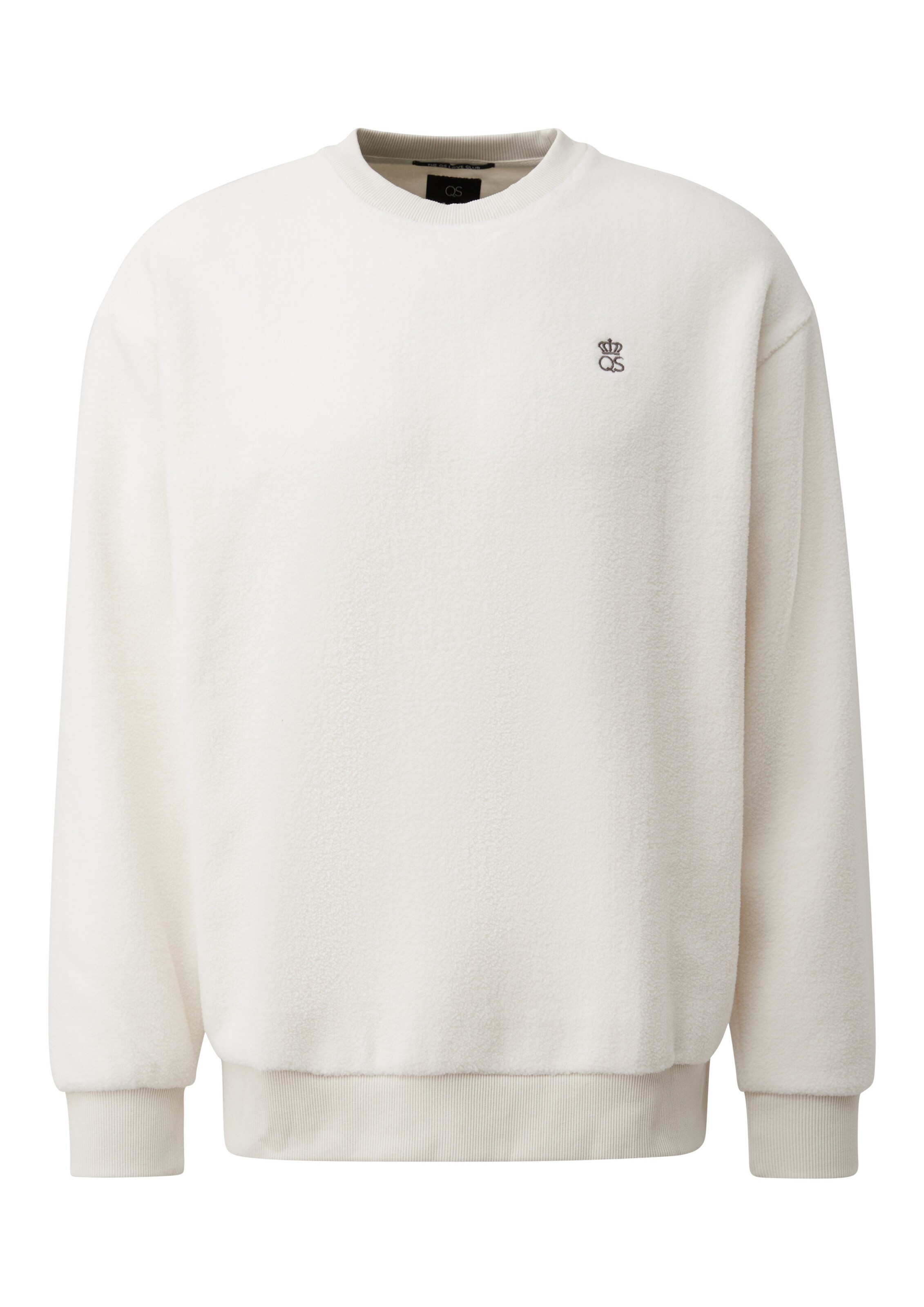 Sweat-shirt QS en blanc : devant