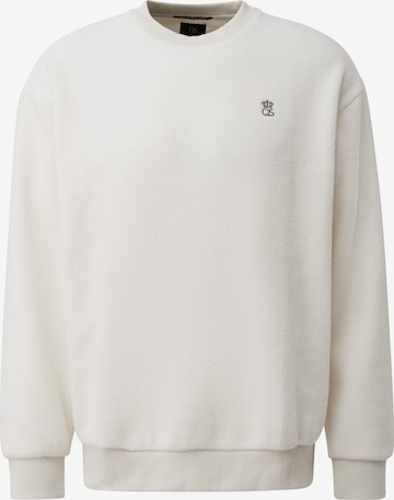 Sweat-shirt QS en blanc : devant