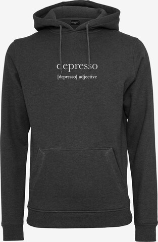MT Men Sweatshirt 'Depresso' in Grijs: voorkant