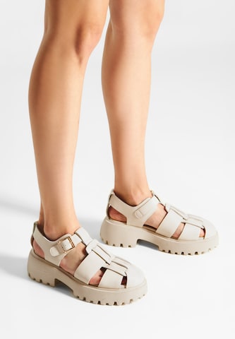 WODEN Sandaal 'Posey Fisherman' in Beige: voorkant
