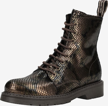 Nero Giardini Lace-Up Ankle Boots in Brown: front