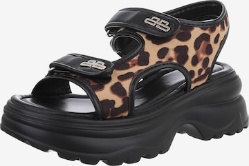 Ital-Design Hiking Sandals in Brown: front