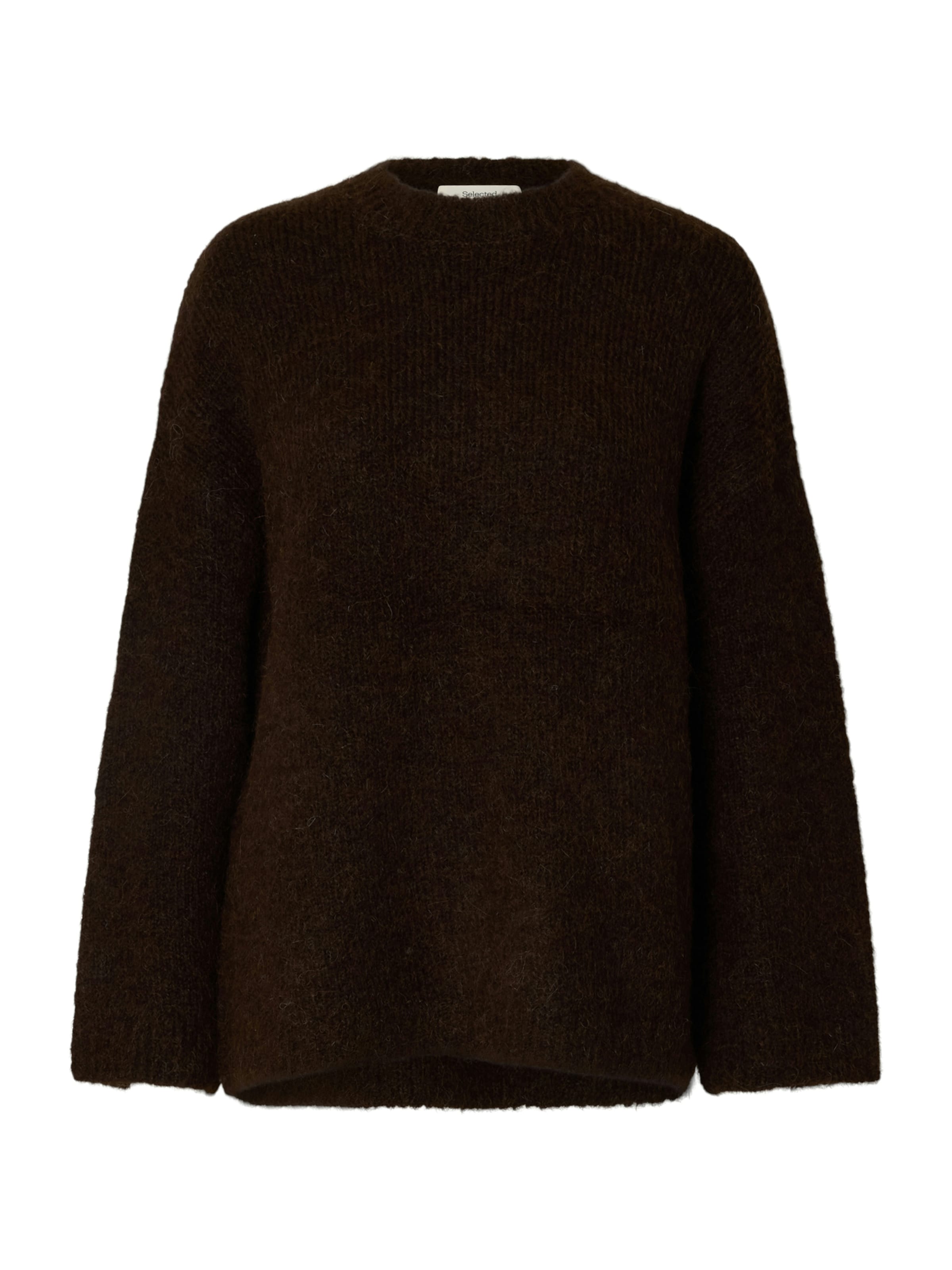 Pull-over oversize 'SLFGabriella' SELECTED en marron : devant