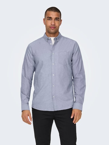 Regular fit Camicia 'ALVARO' di Only & Sons in blu: frontale