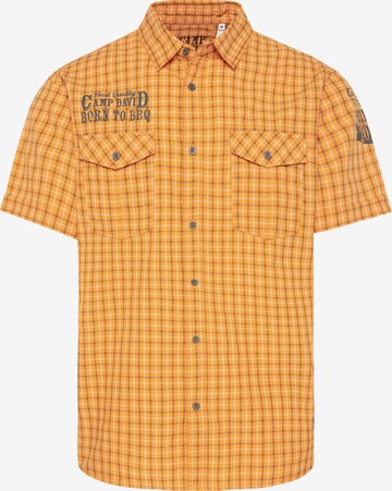 CAMP DAVID Regular fit Button Up Shirt in Orange: front