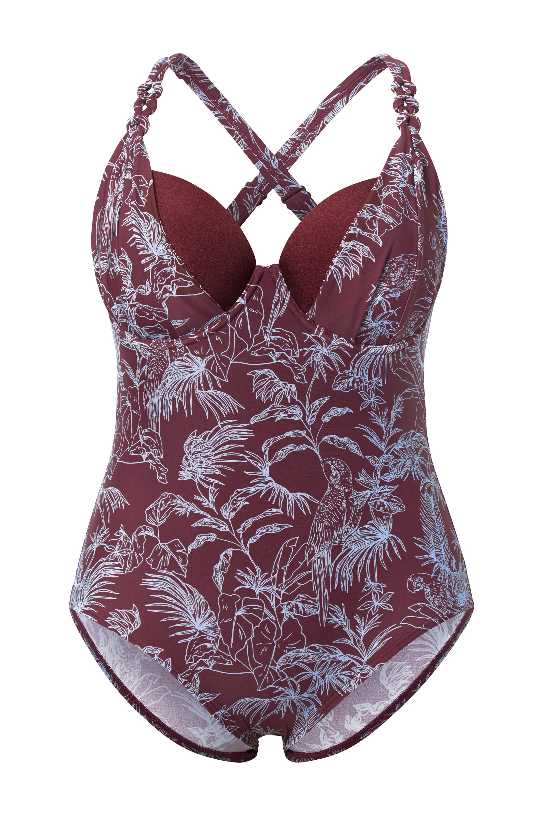 Ulla Popken Minimizer Badpak in Lila: voorkant