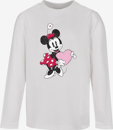 ABSOLUTE CULT Shirt 'Minnie Mouse - Love Heart' in White: front