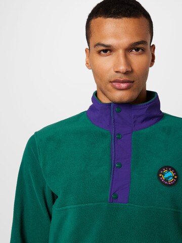 ADIDAS ORIGINALS - Sweatshirt 'Wander Hour Quarter-Snap Polar Fleece' em verde