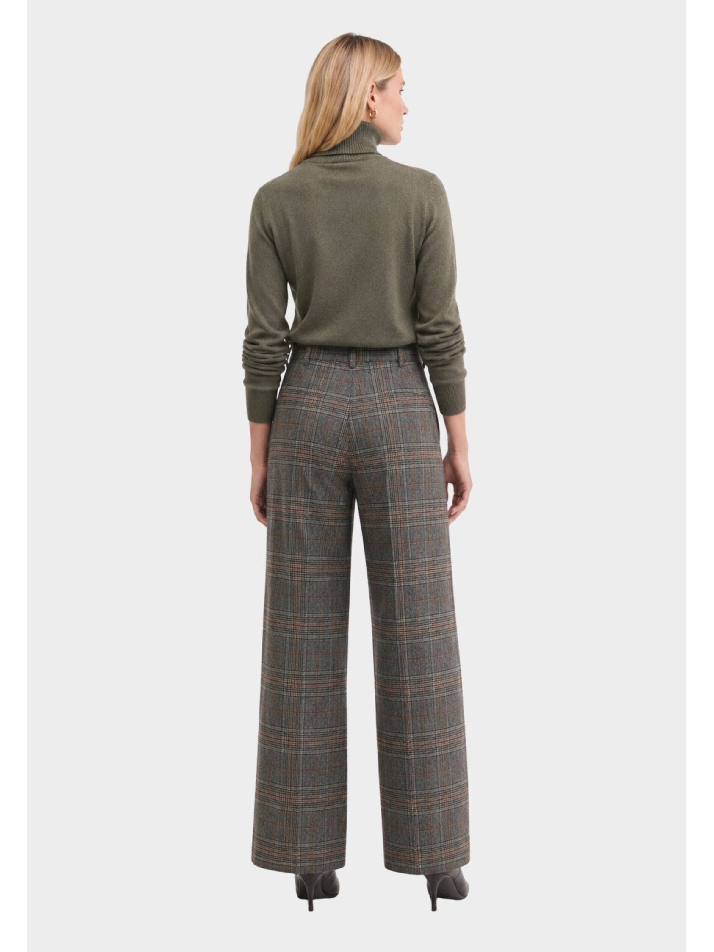 PINKO Baggy Byxa 'Check Palazzo Trousers' i grå