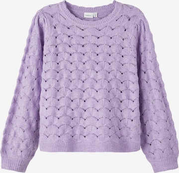 Pull-over 'Bifemme' NAME IT en violet : devant