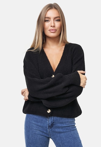 Decay Knit Cardigan in Black: front