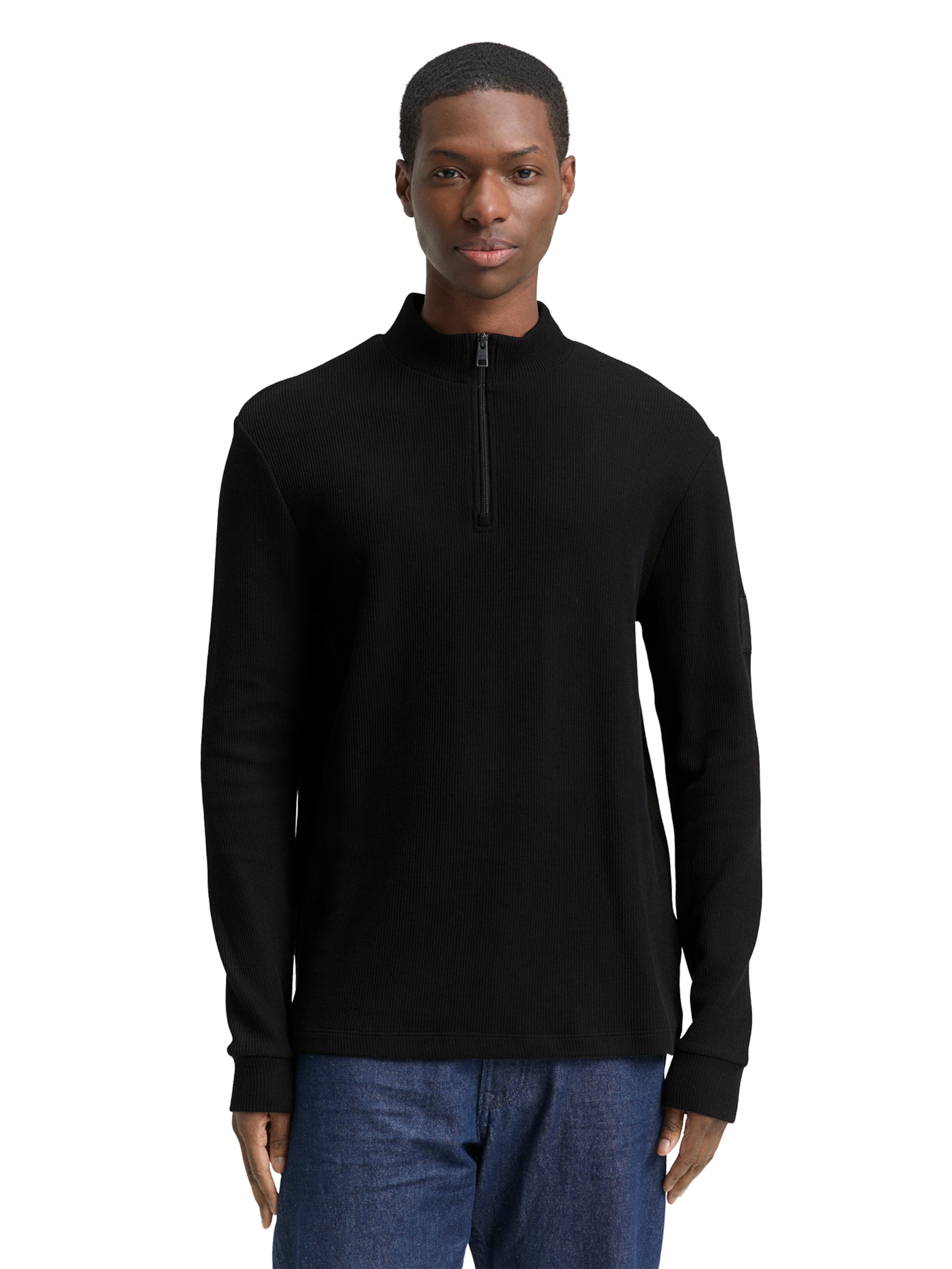 TOM TAILOR DENIM Футболка в Черный: спереди