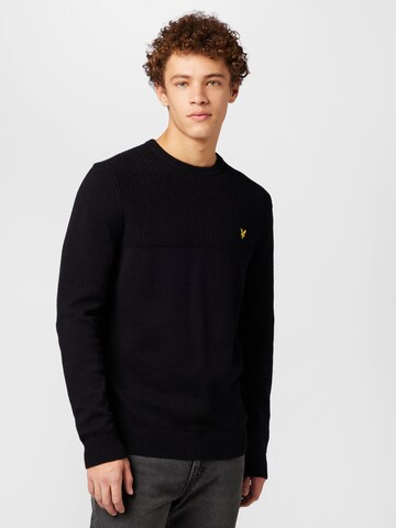 Lyle & Scott Trui 'Chunky' in Zwart: voorkant