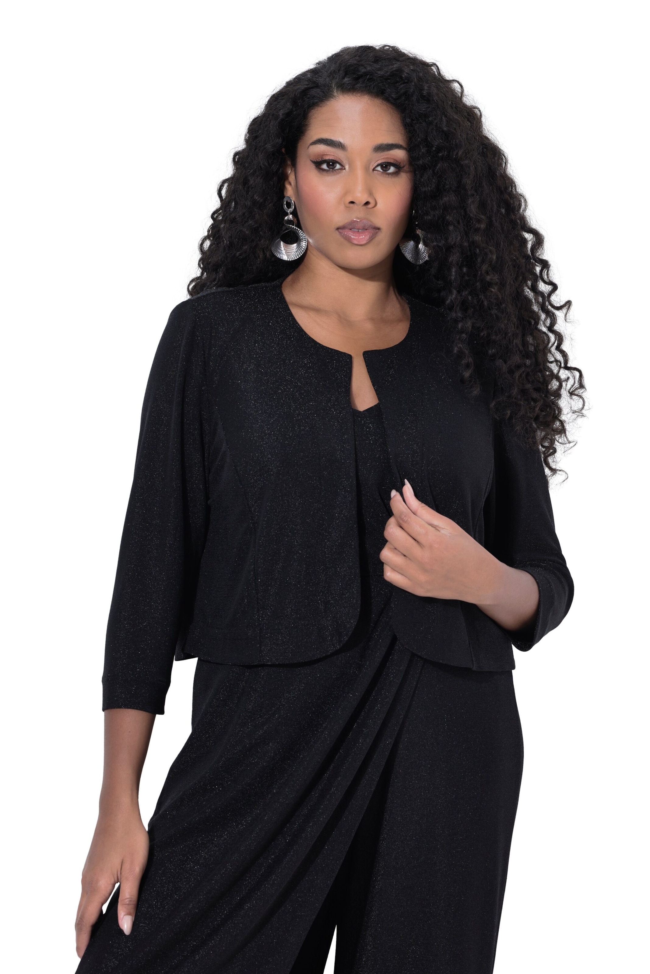 Ulla Popken Bolero in Zwart: voorkant