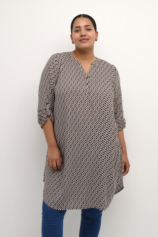 KAFFE CURVE Tunic 'Maran' in Brown: front