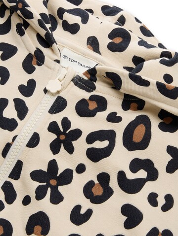 TOM TAILOR Zip-Up Hoodie in Beige